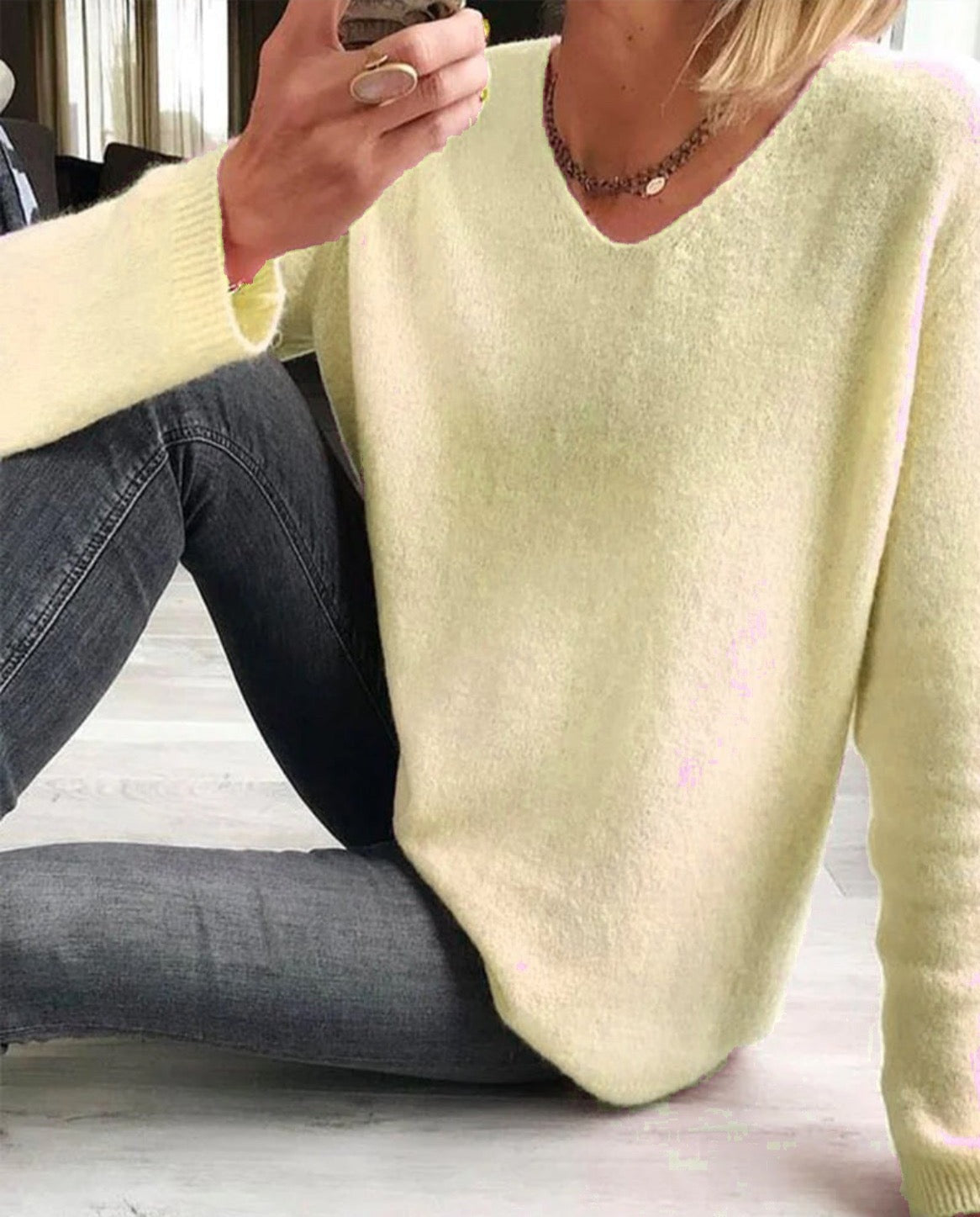V-Neck Long Sleeve Sweater for Women – Evelina