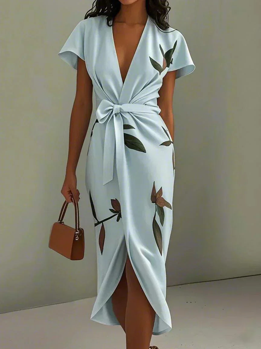 Elegant Floral Wrap Dress for a Flattering Feminine Silhouette