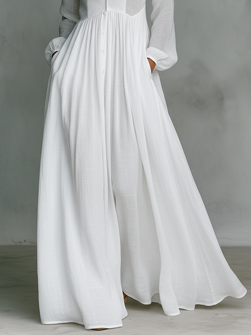 Serena Flowing Button-Front Maxi Dress for Women