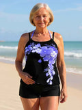 Avery Floral Criss-Cross Halter Tankini Set