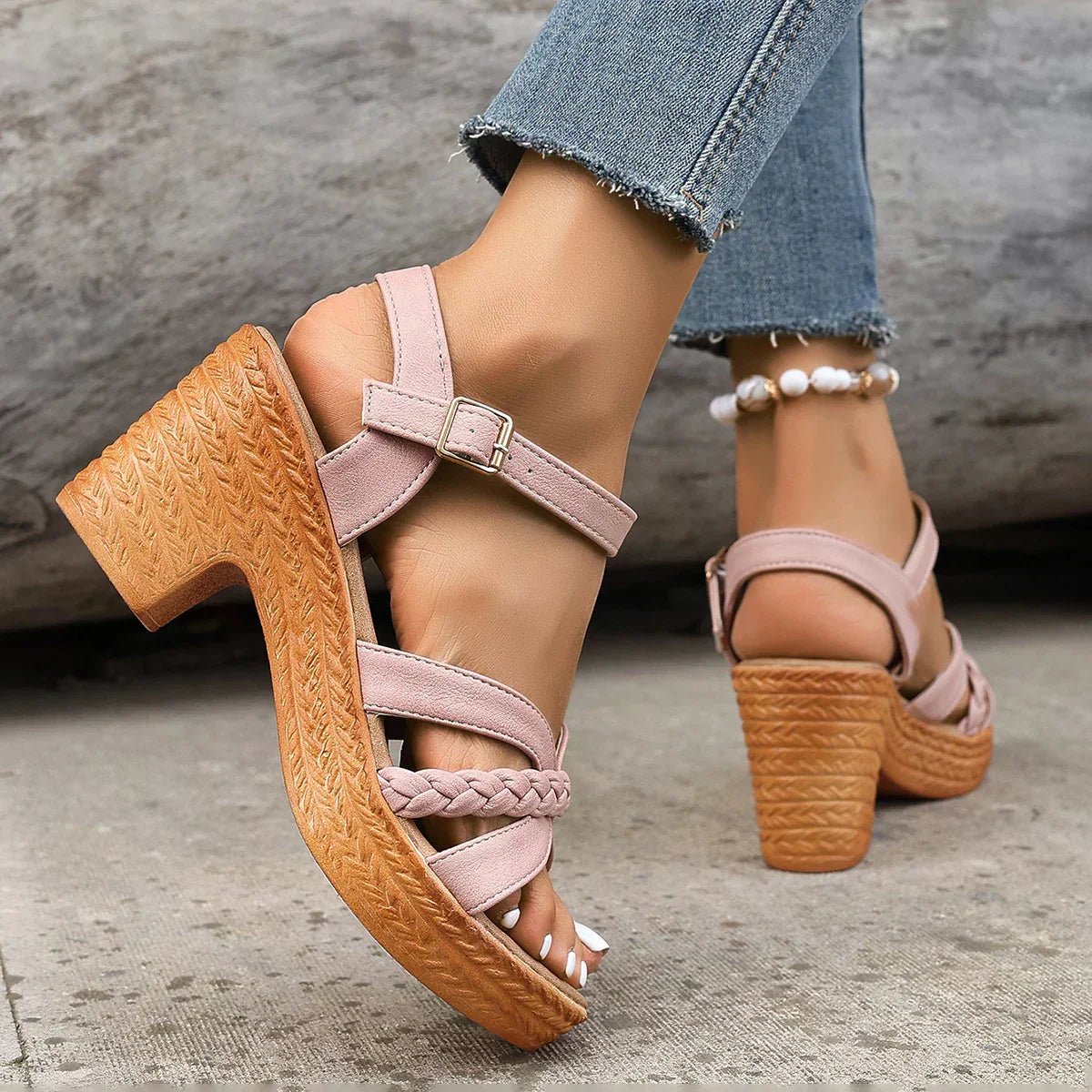 Braided Platform Sandals for Women – Freya