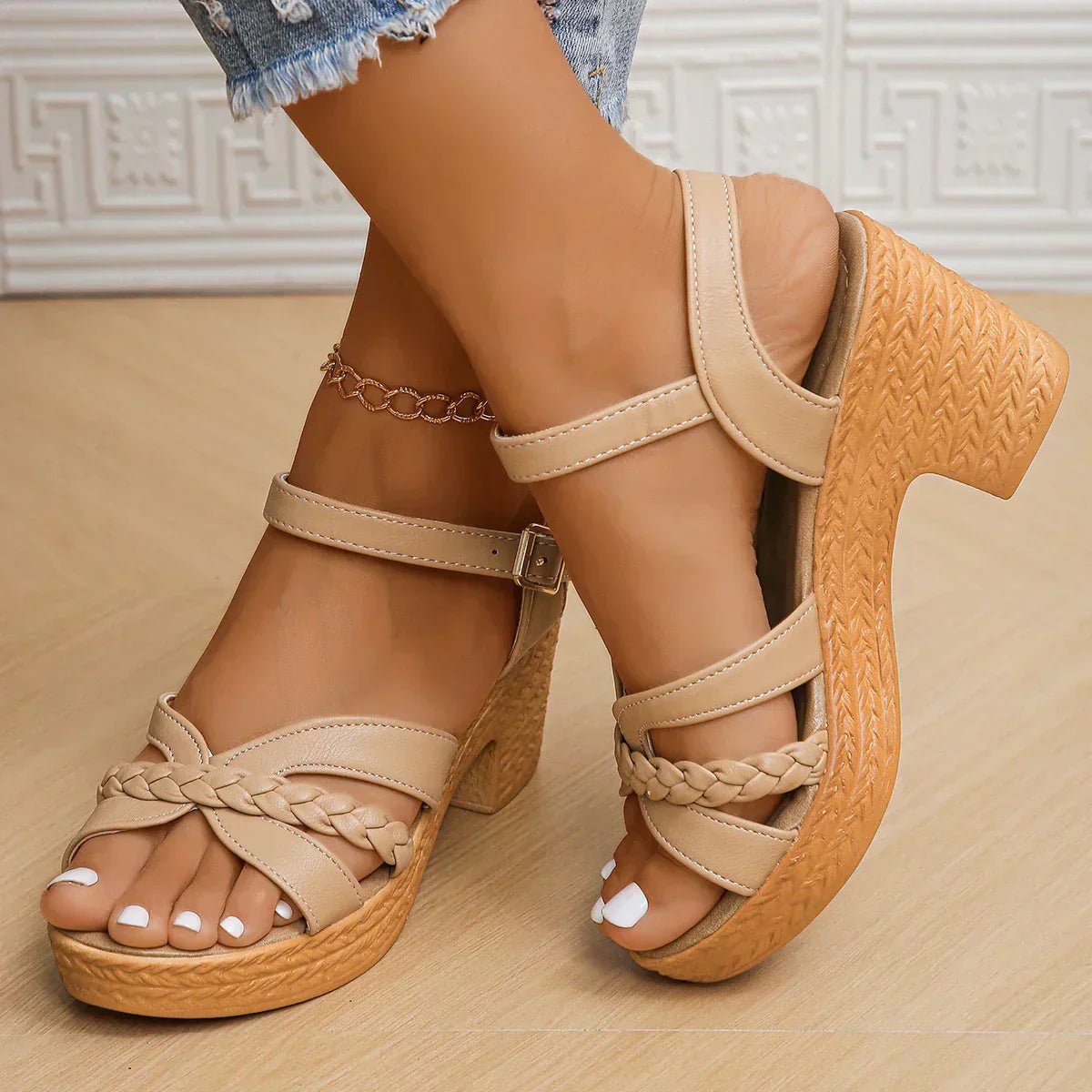 Braided Platform Sandals for Women – Freya