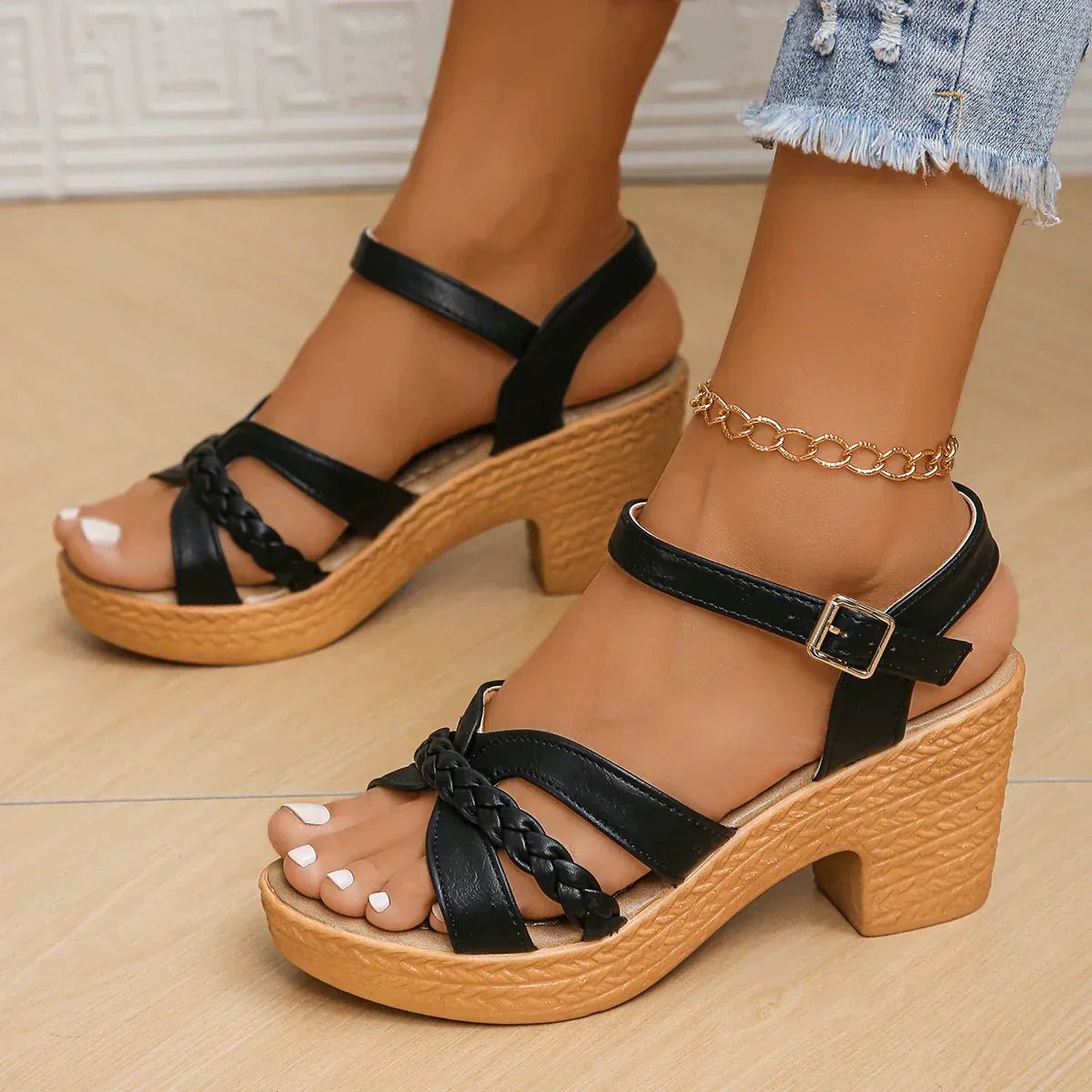 Braided Platform Sandals for Women – Freya