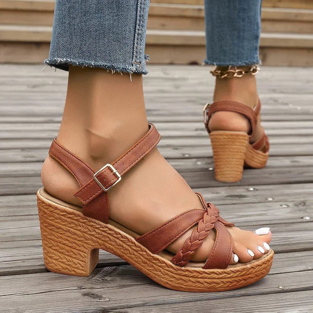 Braided Platform Sandals for Women – Freya