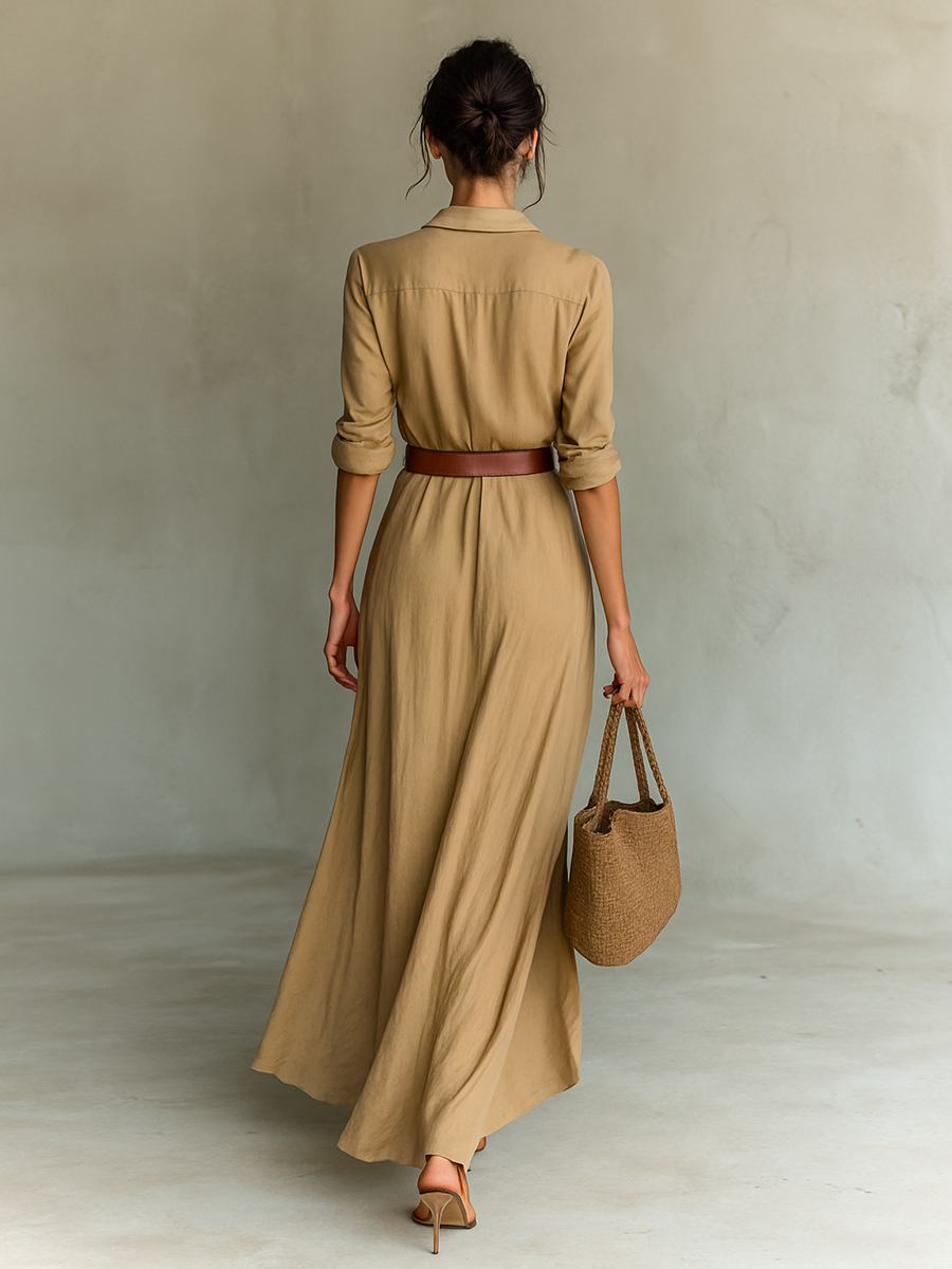 Scarlett – Elegant Drape Maxi Dress