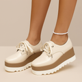Lace-Up Orthopedic Stacked Platform Heels for All-Day Comfort