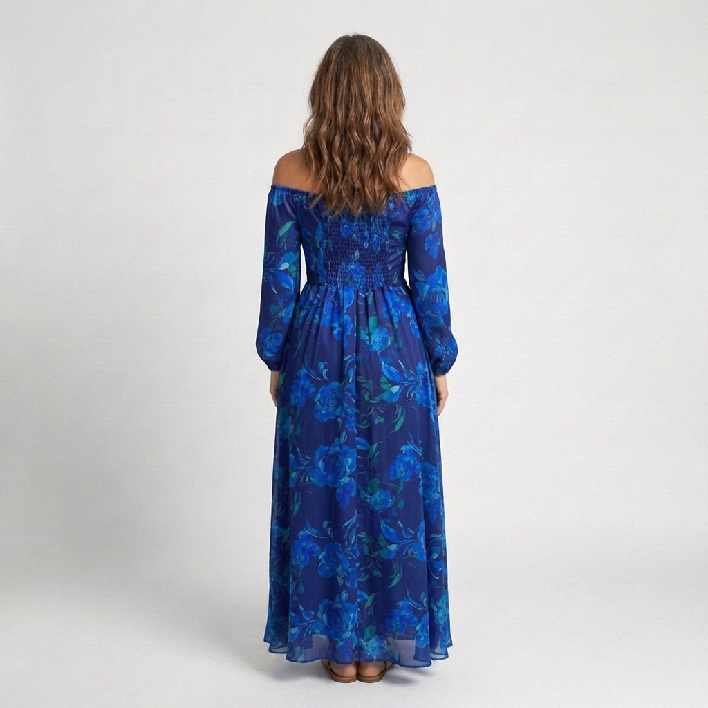Aspen Off Shoulder Floral Maxi Dress