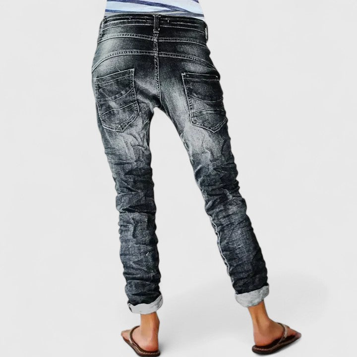 Wide Leg Distressed Jeans for Women – Marcella