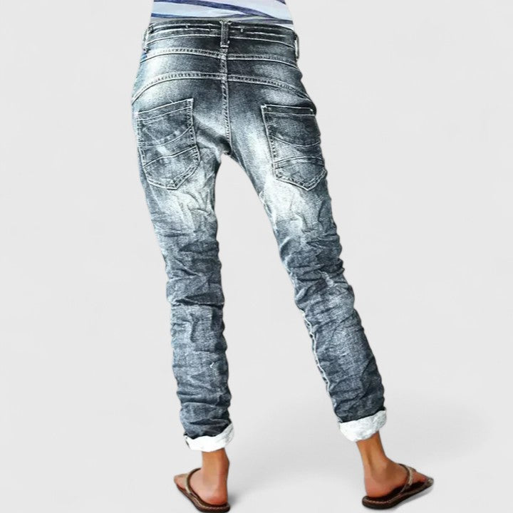 Wide Leg Distressed Jeans for Women – Marcella