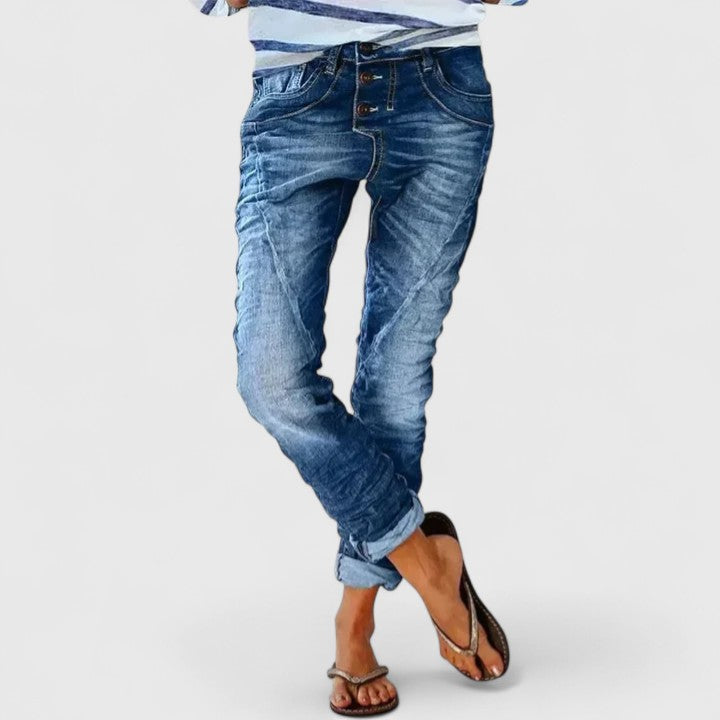 Wide Leg Distressed Jeans for Women – Marcella