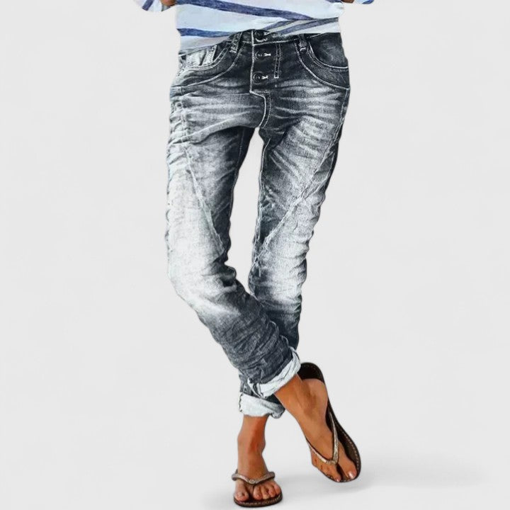 Wide Leg Distressed Jeans for Women – Marcella