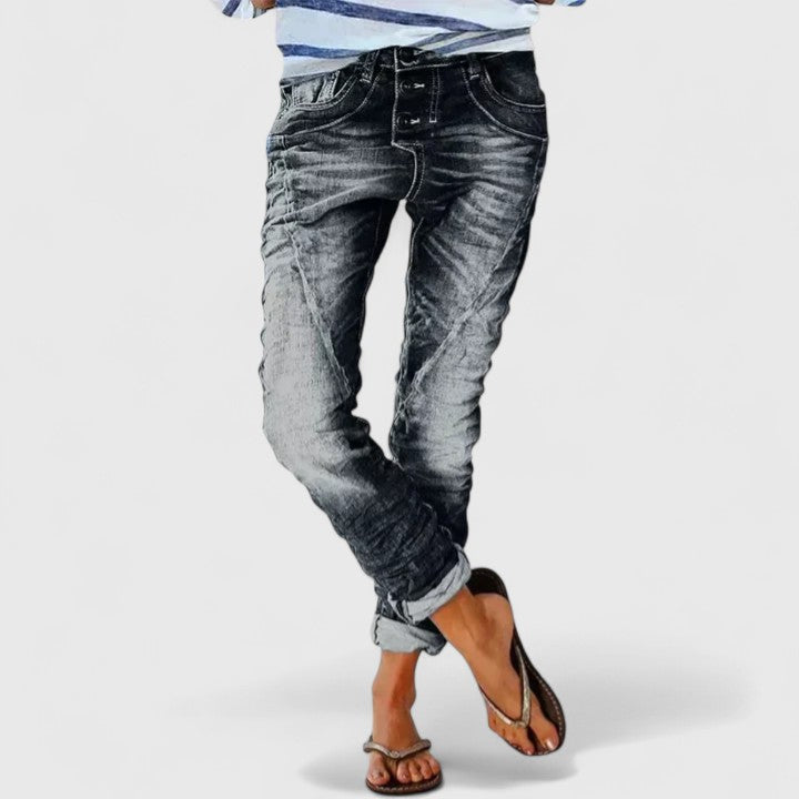 Wide Leg Distressed Jeans for Women – Marcella
