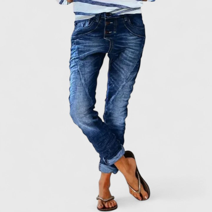 Wide Leg Distressed Jeans for Women – Marcella