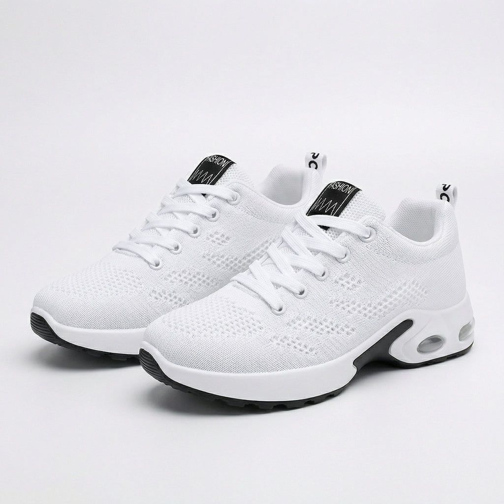 White Orthopedic Walking Sneakers with Arch Support for Women