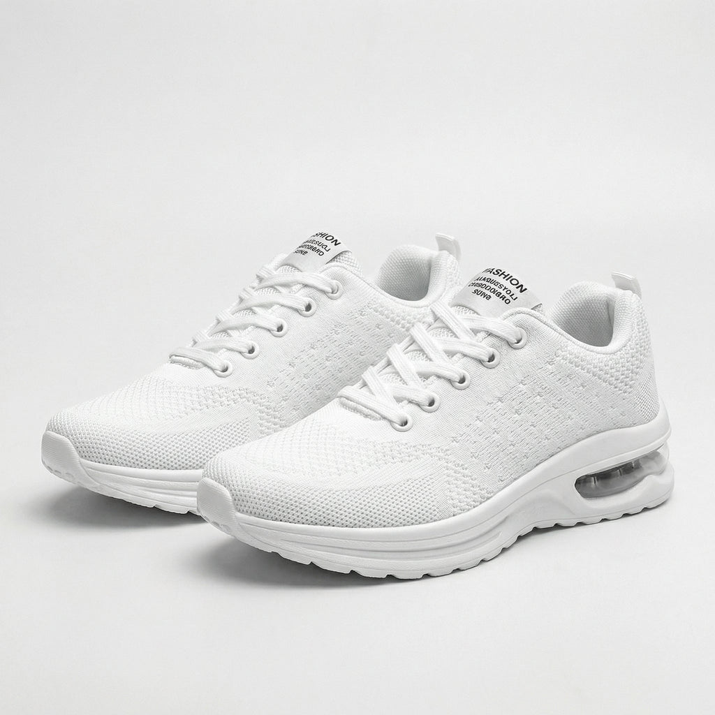White Orthopedic Walking Sneakers with Arch Support and Wide Fit
