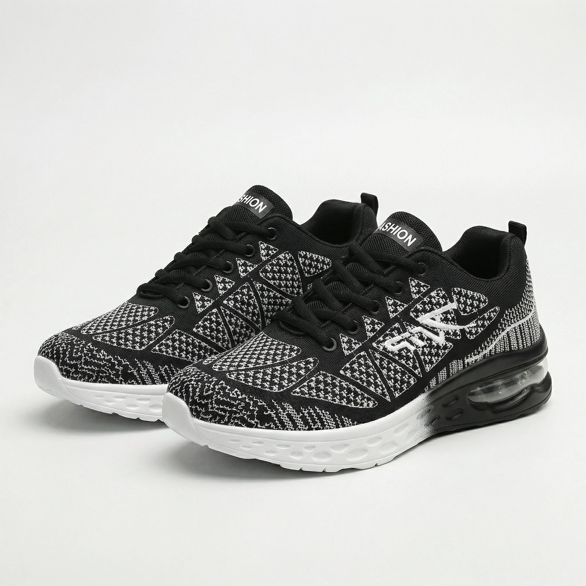 Black Orthopedic Walking Shoes with Cushioned Arch Support for Women