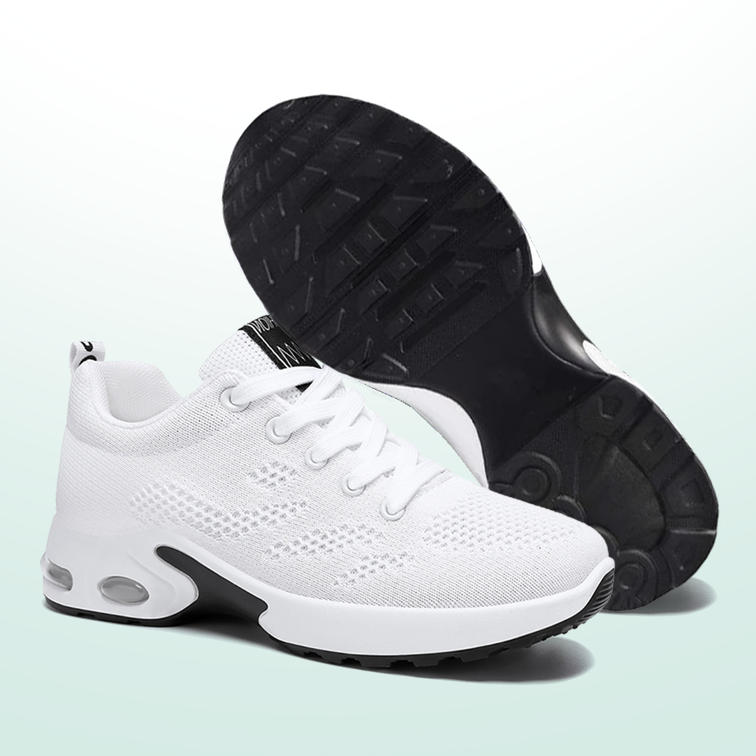 White Orthopedic Walking Sneakers with Arch Support for Women