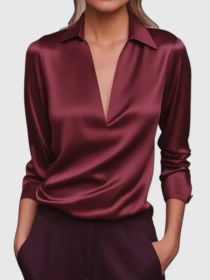 Collared Long Sleeve Blouse for Women – Persephone