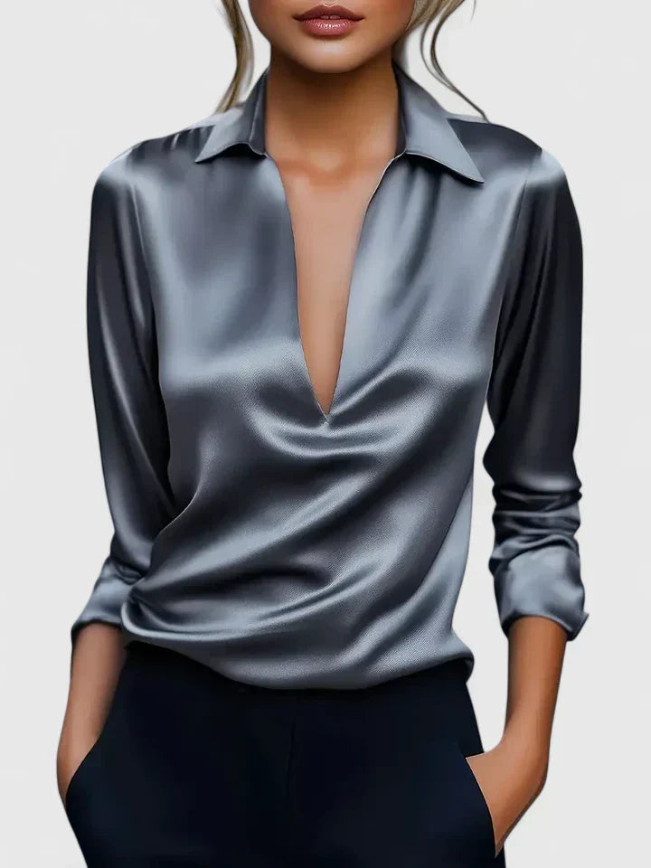 Collared Long Sleeve Blouse for Women – Persephone
