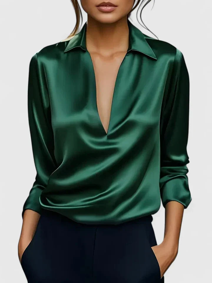 Collared Long Sleeve Blouse for Women – Persephone