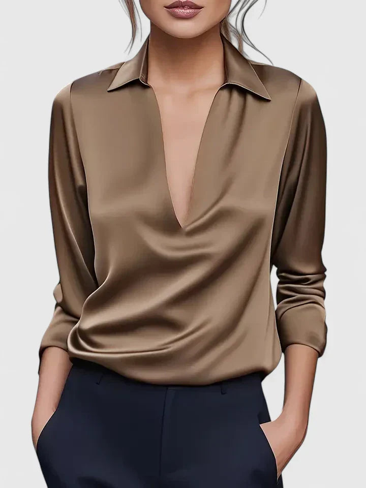 Collared Long Sleeve Blouse for Women – Persephone