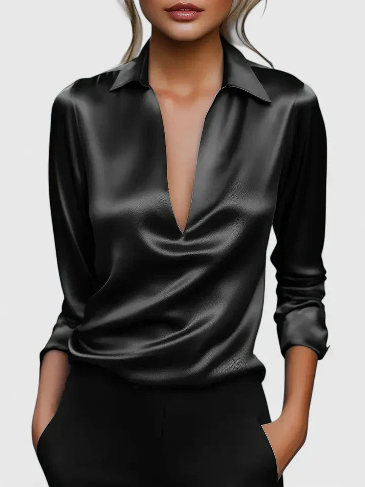 Collared Long Sleeve Blouse for Women – Persephone