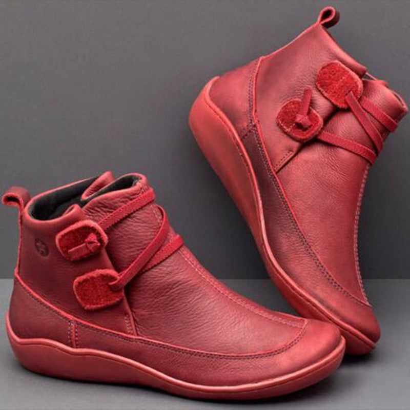 Orthopedic Ankle Boots with Button Detail & All-Day Support