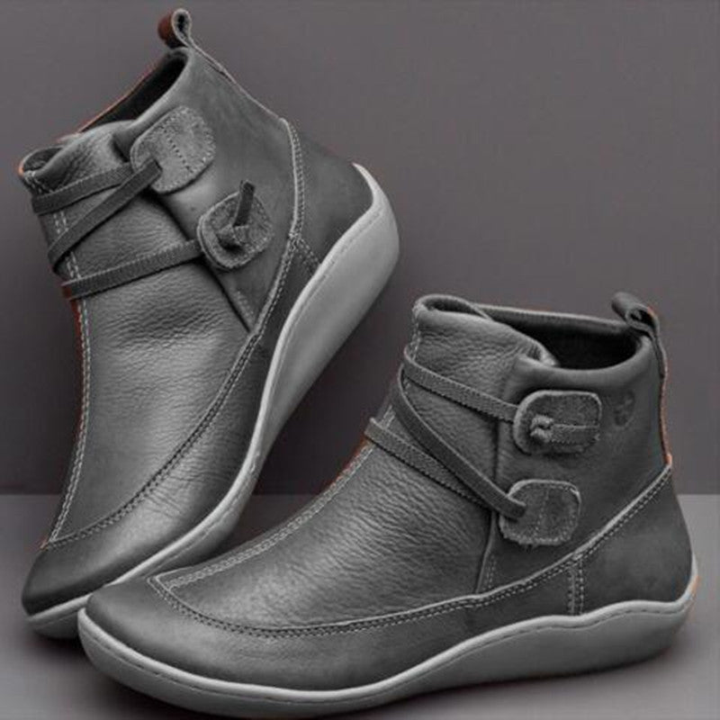 Orthopedic Ankle Boots with Button Detail & All-Day Support