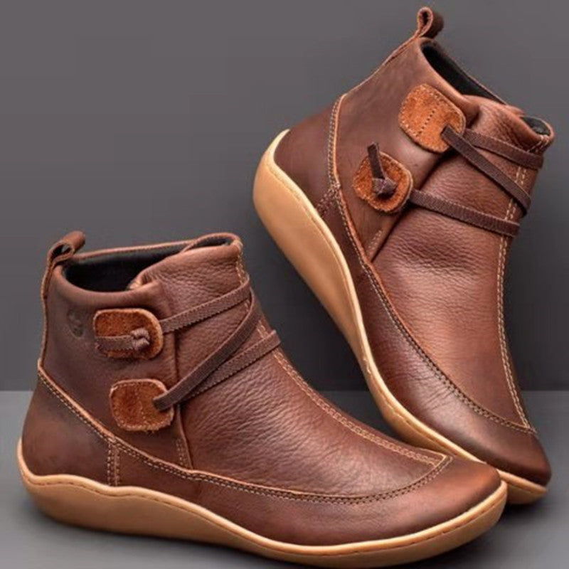 Orthopedic Ankle Boots with Button Detail & All-Day Support
