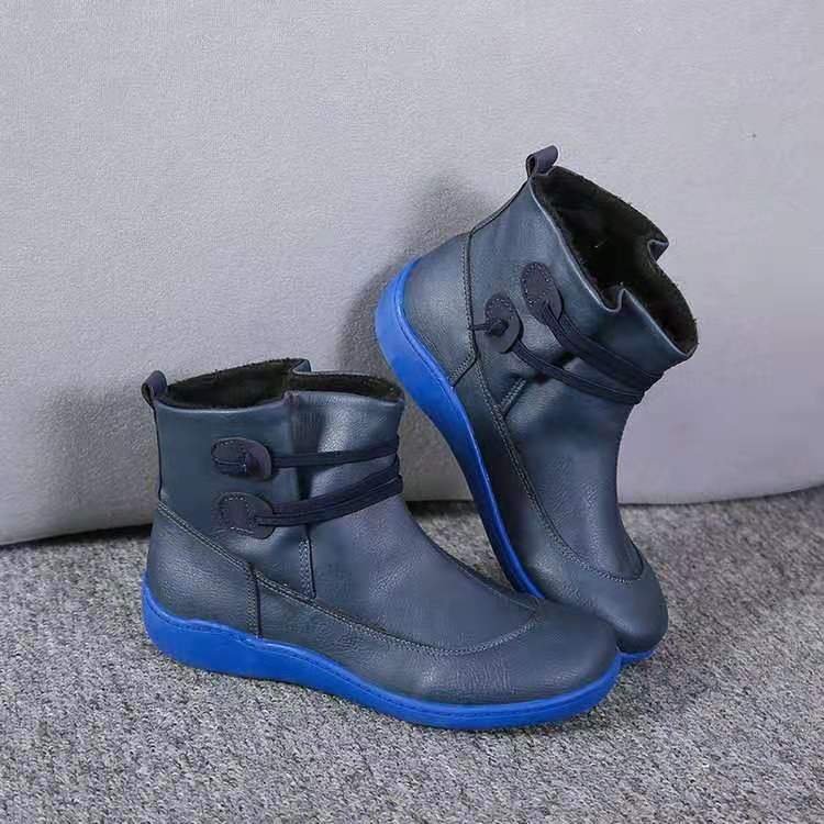 Orthopedic Ankle Boots with Button Detail & All-Day Support