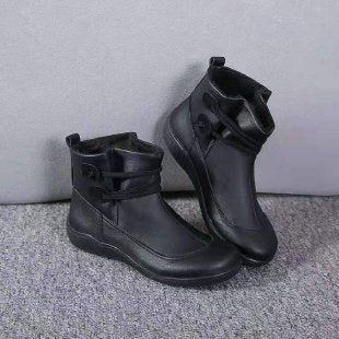 Orthopedic Ankle Boots with Button Detail & All-Day Support