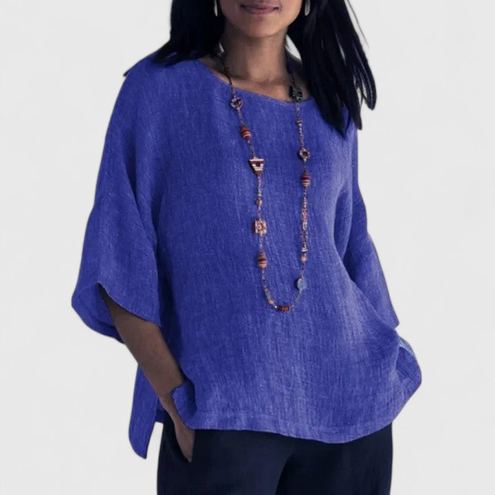 Round Neck 3/4 Sleeve Blouse for Women – Serena