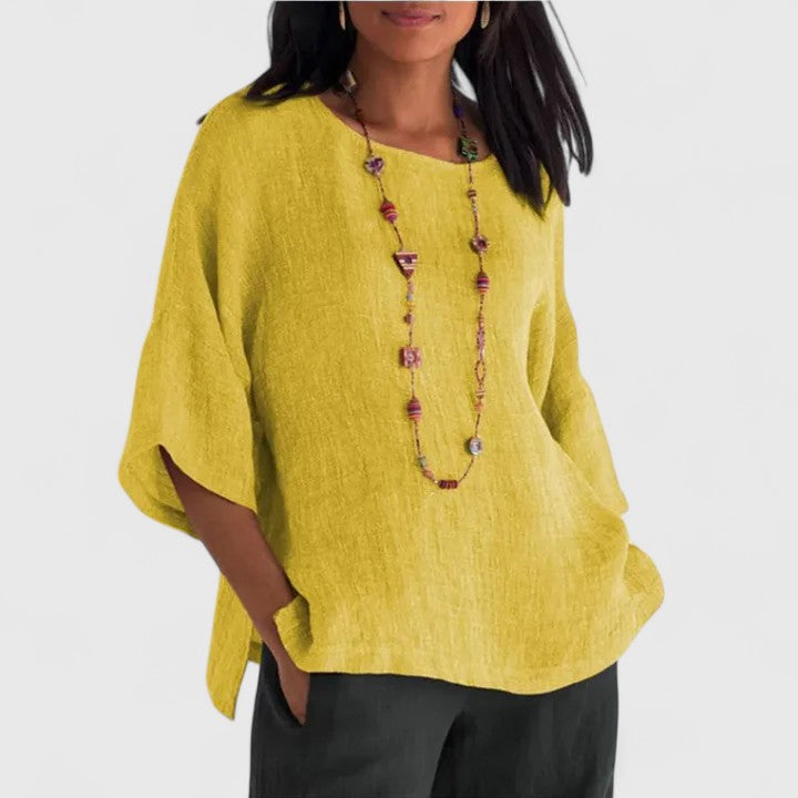 Round Neck 3/4 Sleeve Blouse for Women – Serena