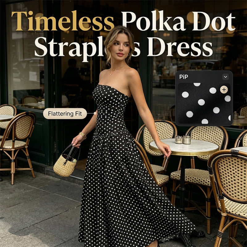 Polka Dot Strapless Dress – Timeless Summer Elegance