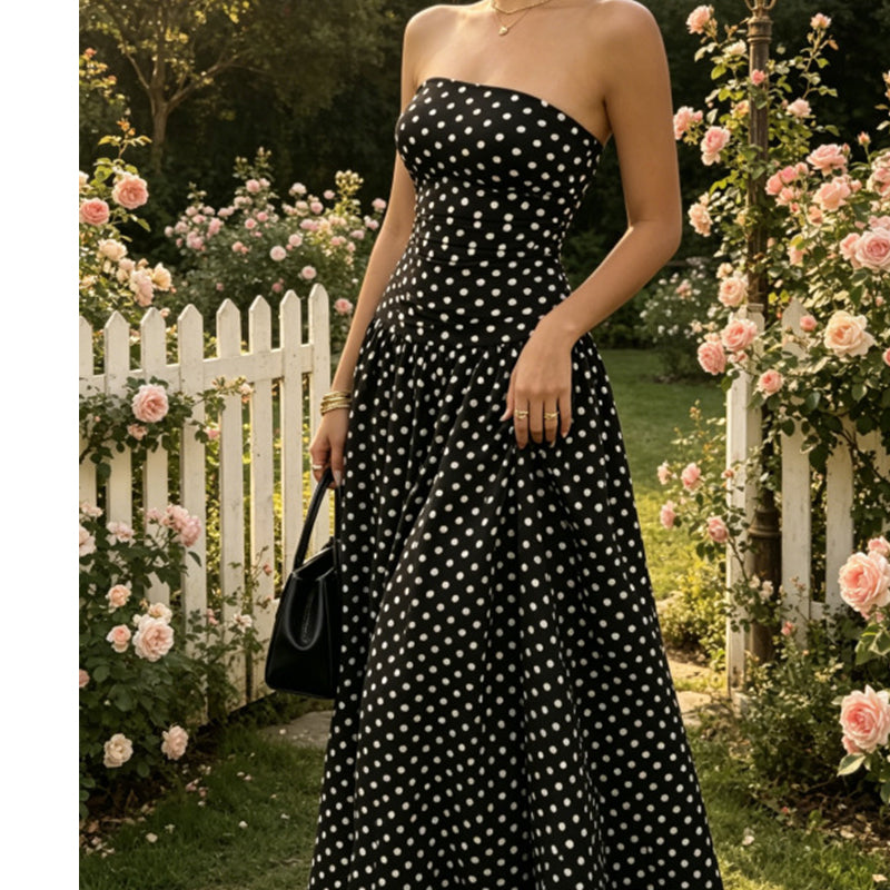 Polka Dot Strapless Dress – Timeless Summer Elegance