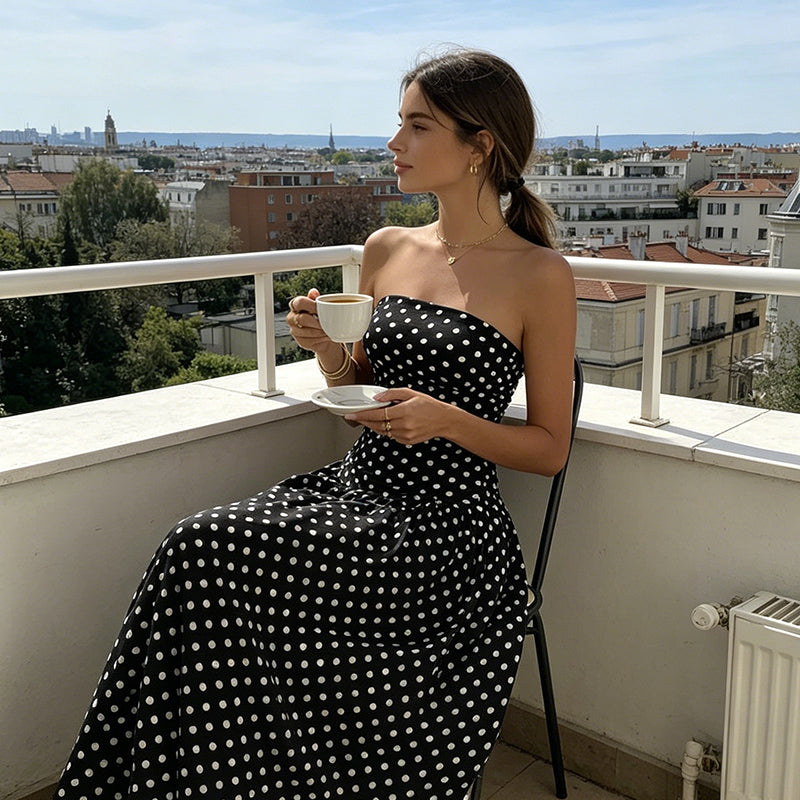 Polka Dot Strapless Dress – Timeless Summer Elegance