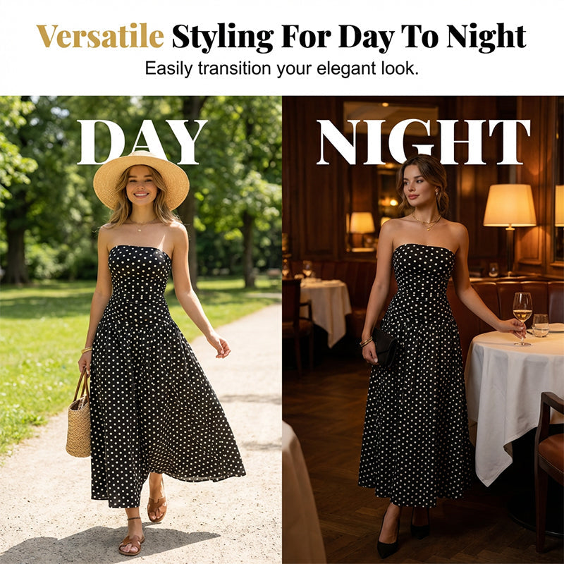 Polka Dot Strapless Dress – Timeless Summer Elegance