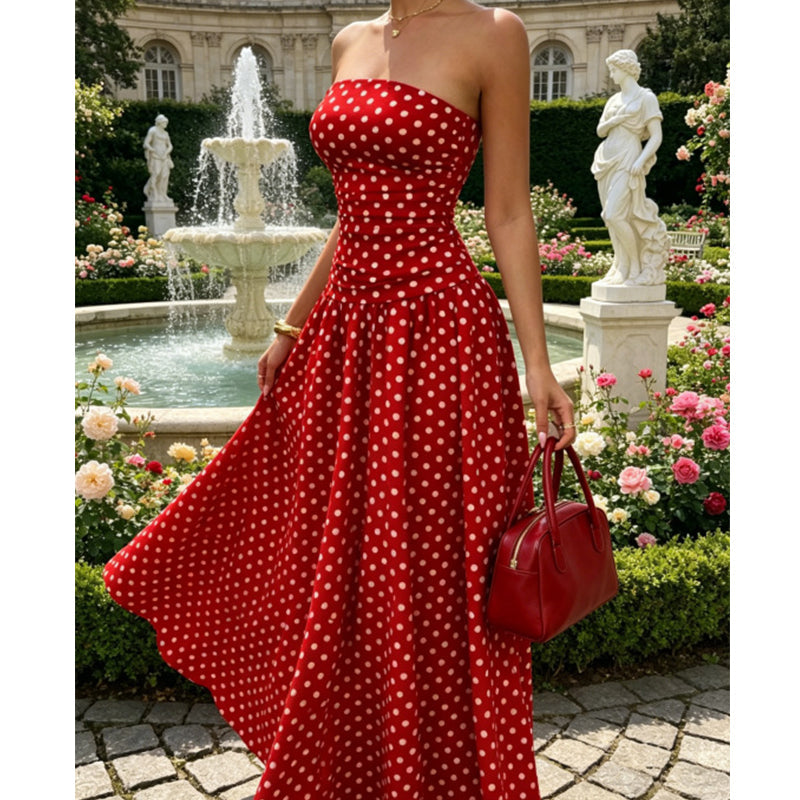 Polka Dot Strapless Dress – Timeless Summer Elegance