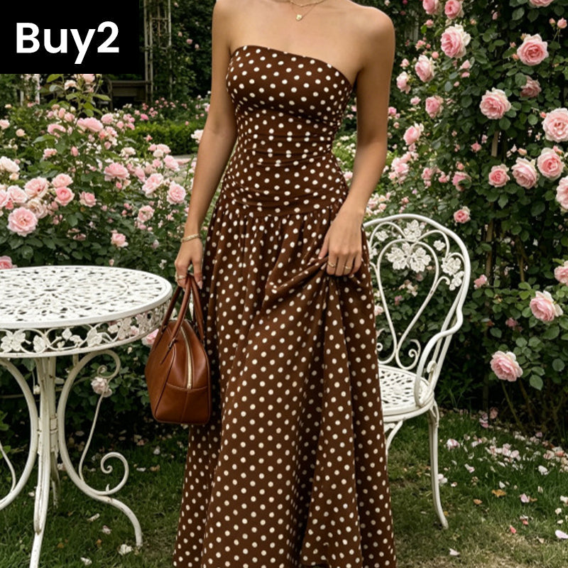 Polka Dot Strapless Dress – Timeless Summer Elegance