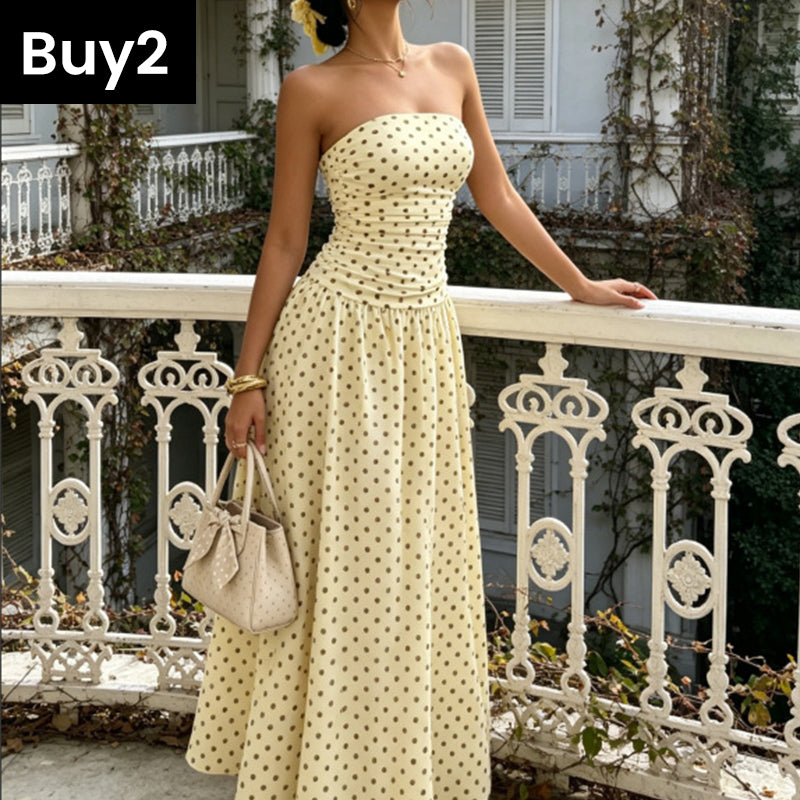 Polka Dot Strapless Dress – Timeless Summer Elegance