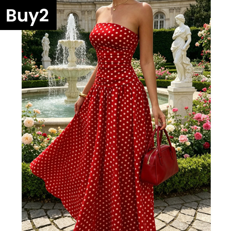 Polka Dot Strapless Dress – Timeless Summer Elegance