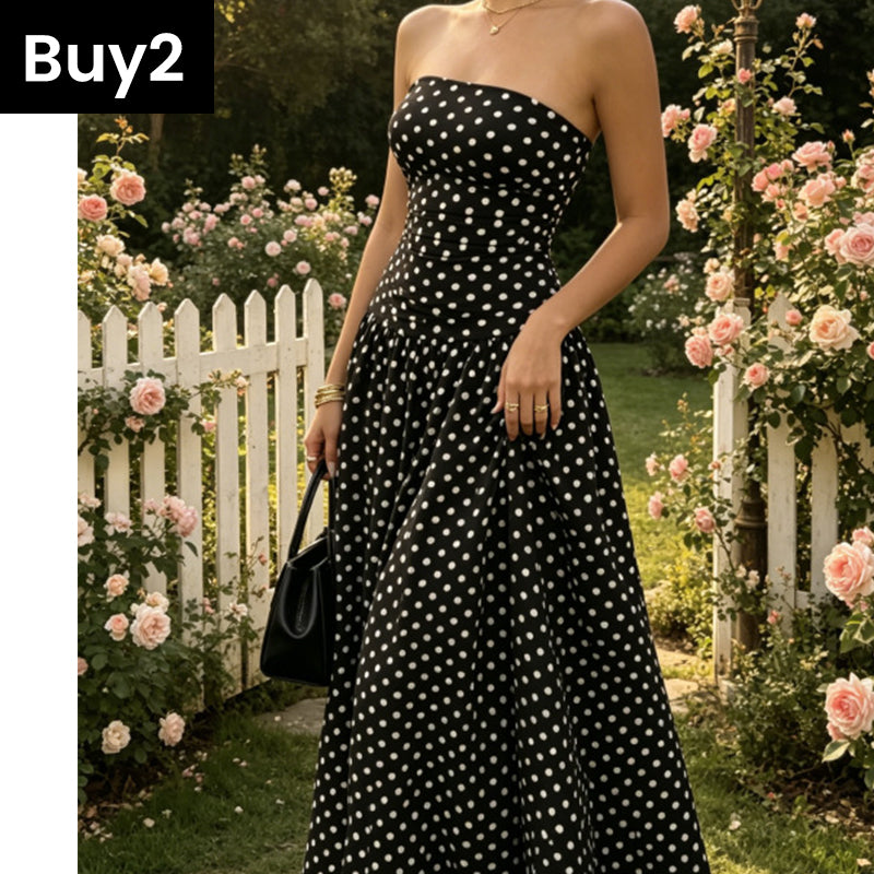 Polka Dot Strapless Dress – Timeless Summer Elegance