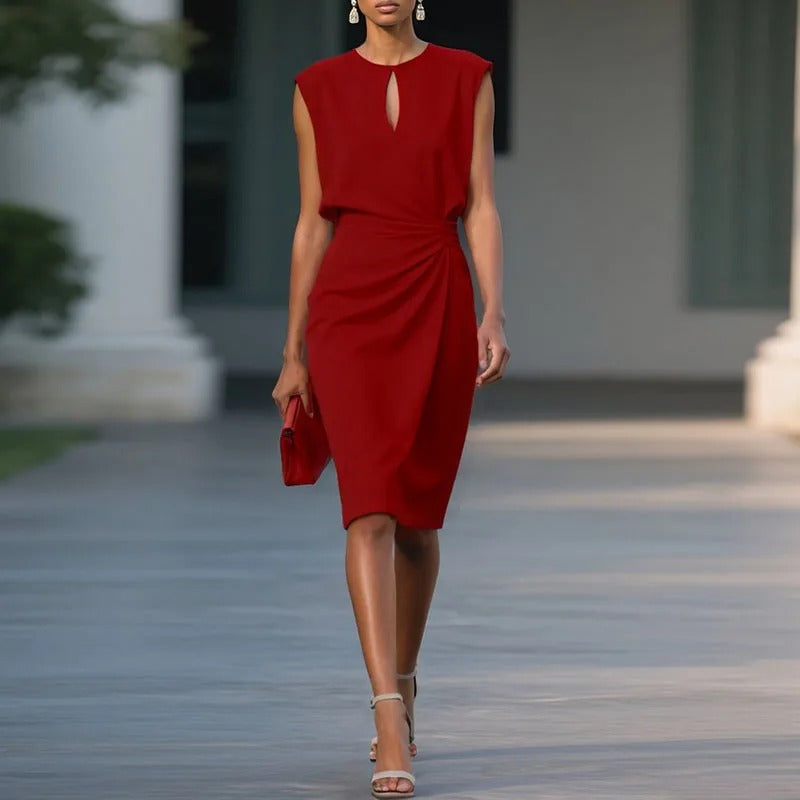 Elegant Midi Dress with a Flattering Silhouette for Effortless Style