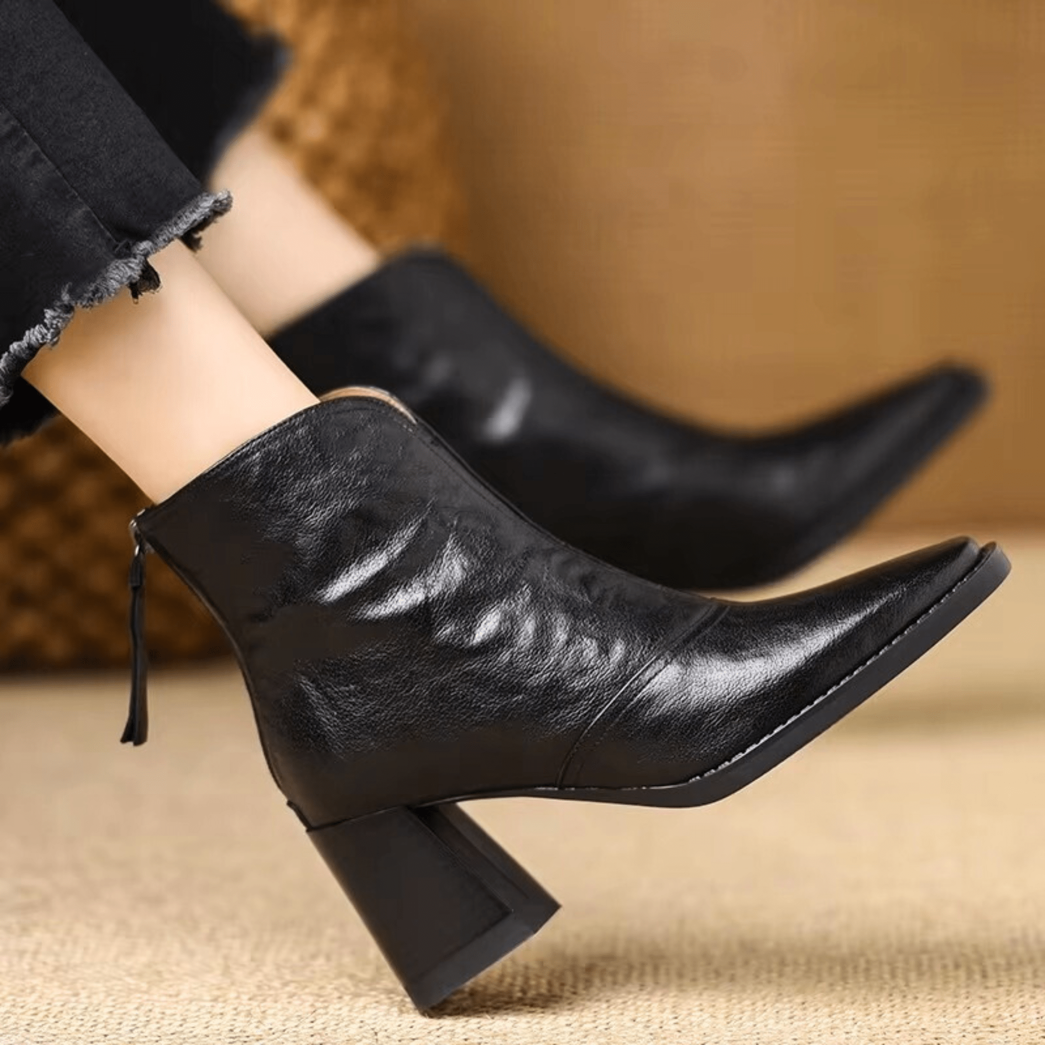 Elaine | Luxury Ankle Boots with Mid-Heel