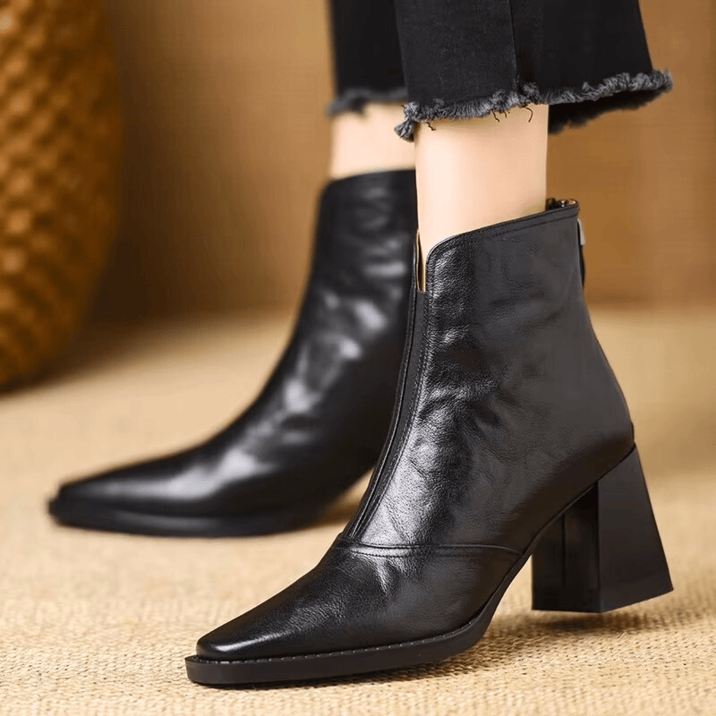 Elaine | Luxury Ankle Boots with Mid-Heel