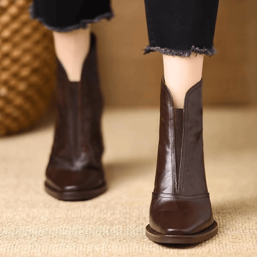 Elaine | Luxury Ankle Boots with Mid-Heel