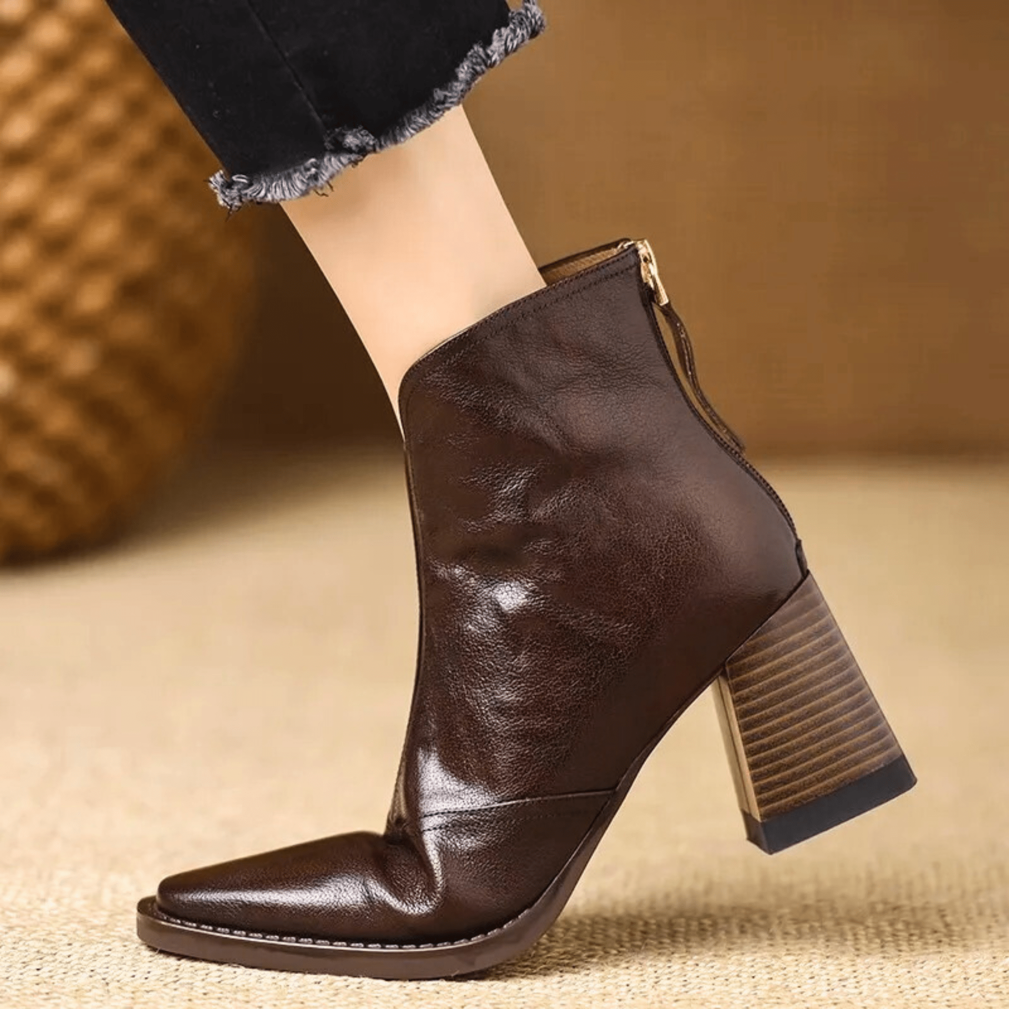 Elaine | Luxury Ankle Boots with Mid-Heel