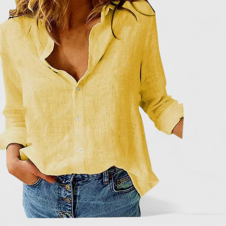 Floral V-Neck Long Sleeve Blouse for Women – Winifred